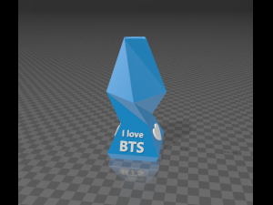 vase with polygonal design and inscription i love bts 3D 프린트 모델