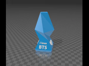 ваза с многоугольным дизайном и надписью «Я люблю BTS» 3D Принт Модель
