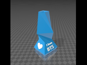 vase with polygonal design and inscription i love bts 3D-Druckmodell