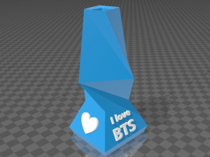 vase with polygonal design and inscription i love bts 3D-Druckmodell