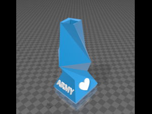 vase with polygonal design and inscription i love bts 3D-Druckmodell
