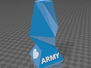 vase with polygonal design and inscription i love bts 3D Print Model