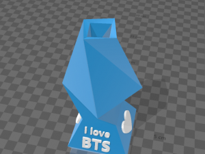 vase with polygonal design and inscription i love bts 3D-Druckmodell