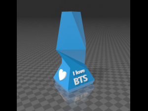 vase with polygonal design and inscription i love bts 3D-Druckmodell