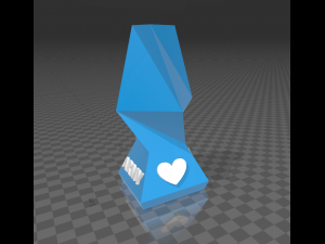 vase with polygonal design and inscription i love bts 3D-Druckmodell
