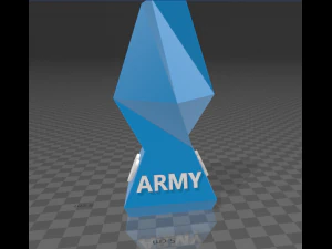 vase with polygonal design and inscription i love bts 3D Print Model