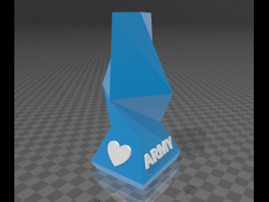 vase with polygonal design and inscription i love bts 3D-Druckmodell