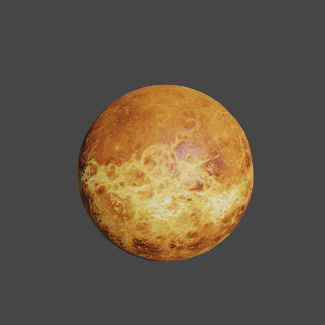 low polygon venus planet Model 3D .c4d .max .obj .3ds .fbx .stl .blend 