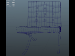 barcelona chair 3D मॉडल