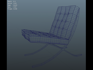 barcelona chair 3D मॉडल