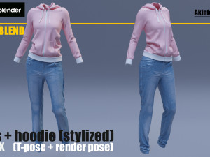 jeans hoodie 3D-Modell