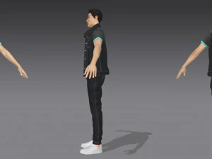 men vest and jeans 3D Model