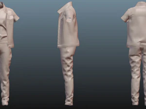 men vest and jeans 3D Model