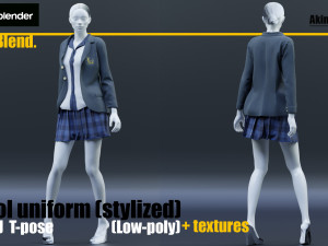 school uniform low-poly 3Dモデル