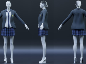 school uniform low-poly 3D Model