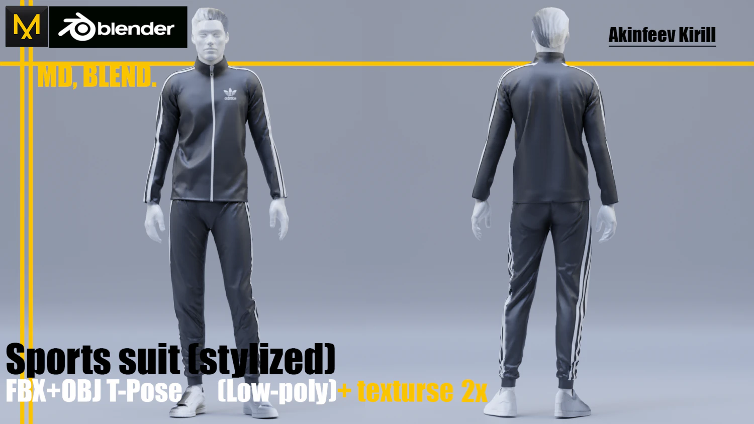 sports suit low-poly 3D Model .c4d .max .obj .3ds .fbx .stl .blend
