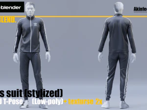 스포츠 슈트 로우 폴리 3D 모델