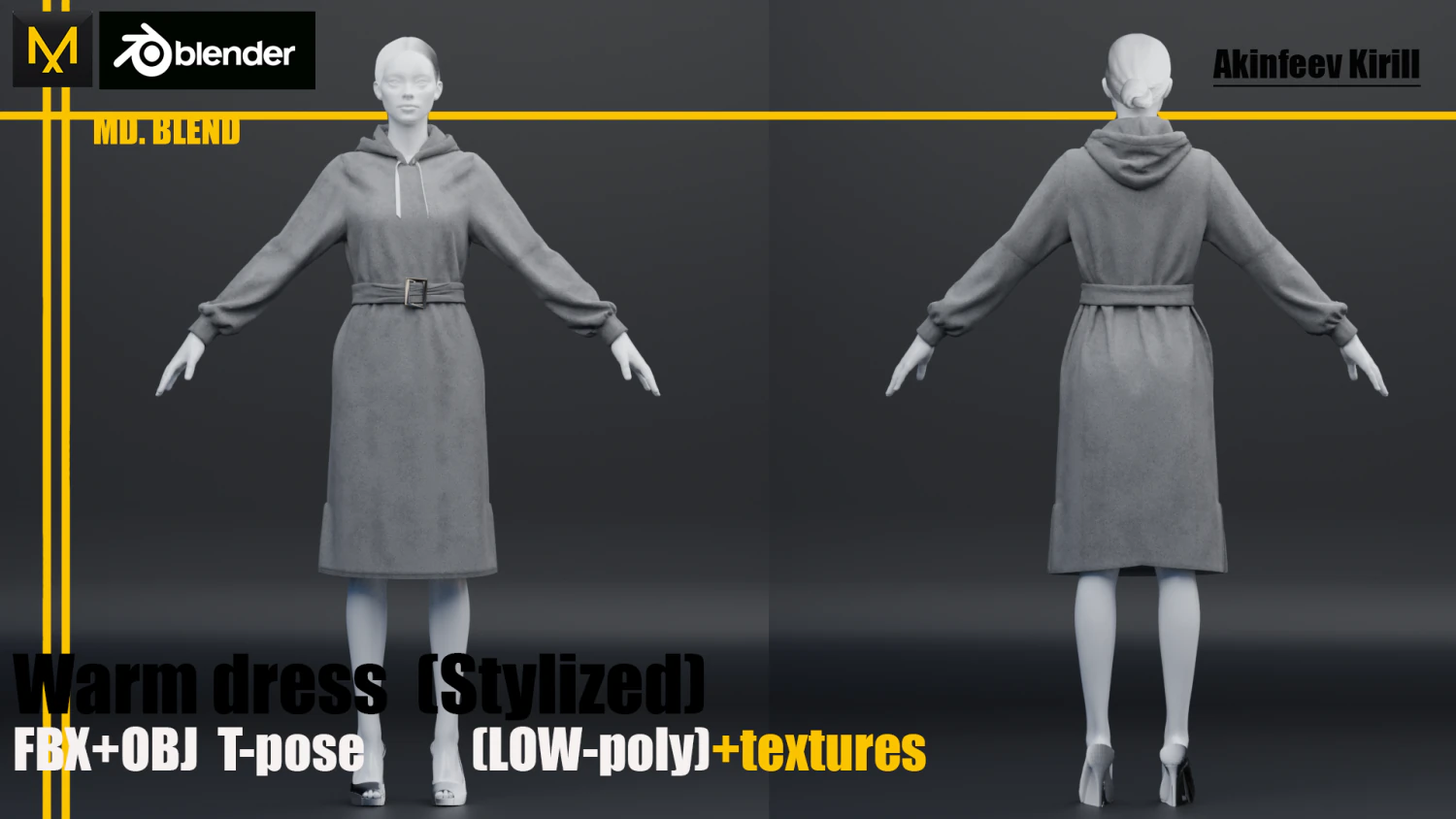 warm dress low-poly 3D Model .c4d .max .obj .3ds .fbx .stl .blend 