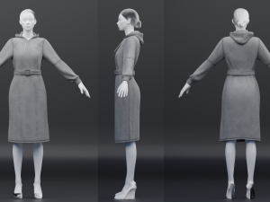 warm dress low-poly Modelo 3D