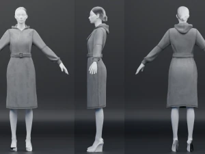 warm dress low-poly 3D Model