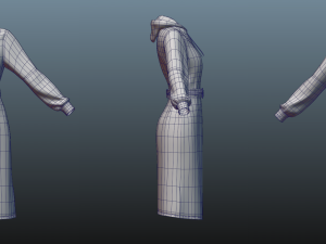 warm dress low-poly Modelo 3D