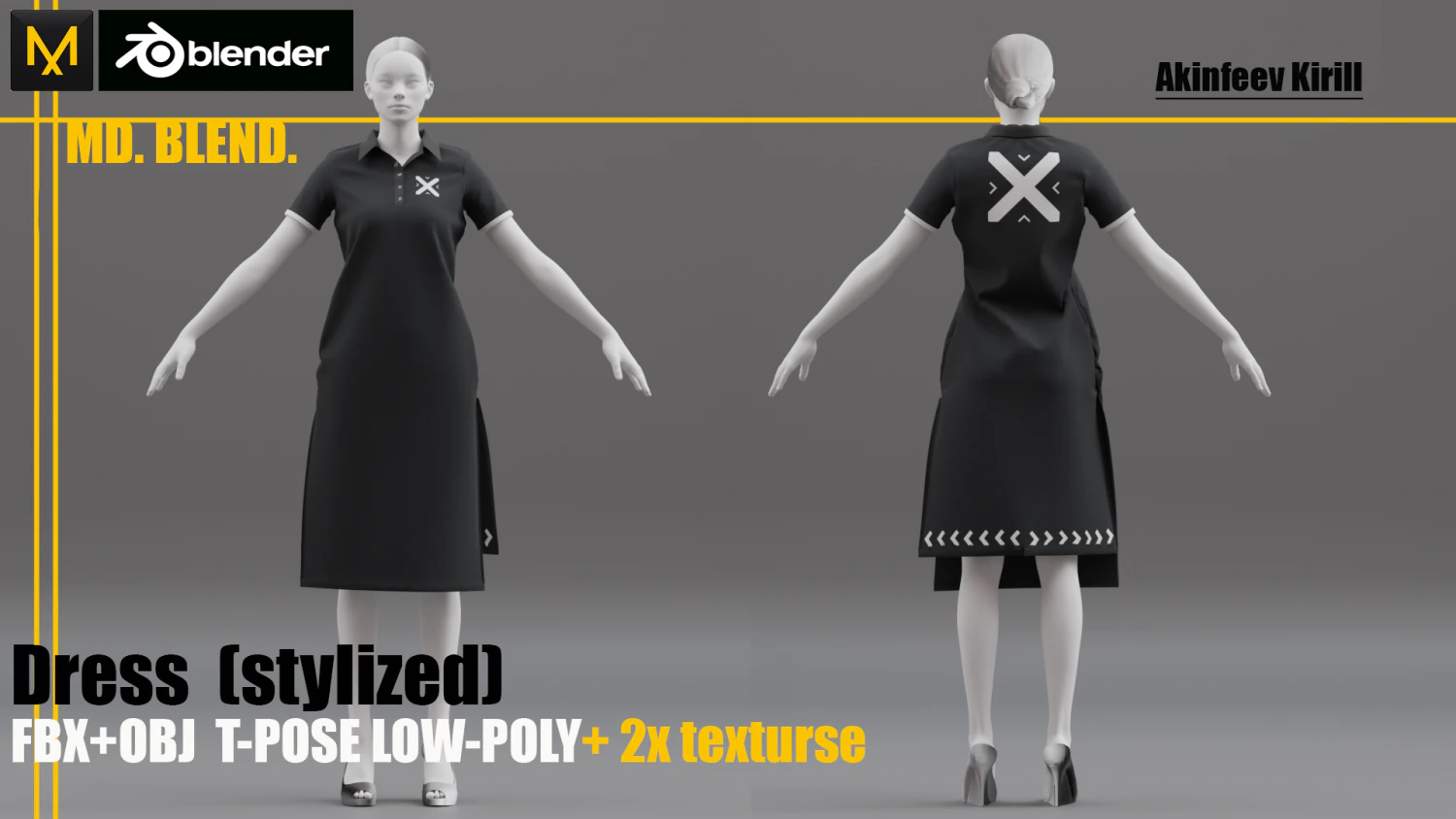 dress low-poly 3D Model .c4d .max .obj .3ds .fbx .stl .blend 