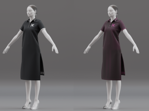dress low-poly Modèle 3D