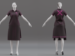 dress low-poly Modèle 3D