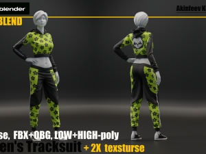 womens tracksuit 3Dモデル
