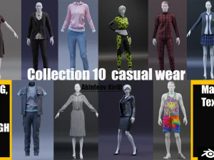 collezione 10 abbigliamento casual Modello 3D