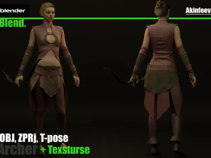 엘프 궁수 3D 모델