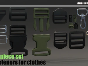 Набір застібок для одягу 15 шт 3D Модель