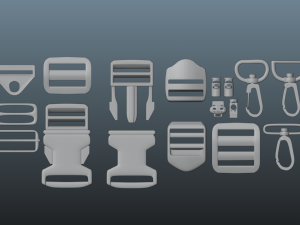 15-piece set fasteners for clothes 3Dモデル