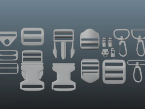 Conjunto de fechos para roupas de 15 pe&ccedil;as Modelo 3D