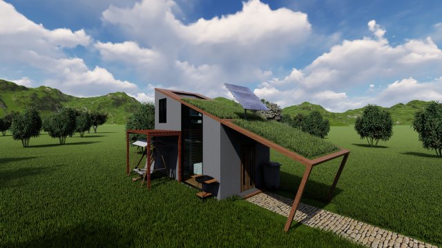 tiny house floor plan low-poly Modelo 3D .c4d .max .obj .3ds .fbx .stl .blend