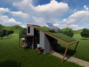 tiny house floor plan low-poly 3D-Modell