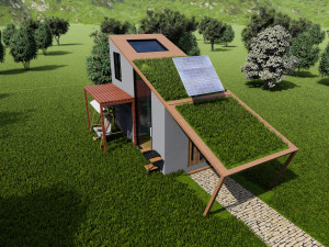 tiny house floor plan low-poly Modelo 3D