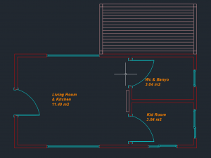tiny house floor plan low-poly Modelo 3D