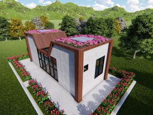 tiny house floor plan-2 low-poly 3D Model