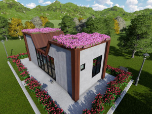 tiny house floor plan-2 low-poly 3D Model