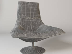 modern leather lounge chair 3D Model