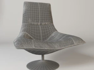 modern leather lounge chair 3D Model
