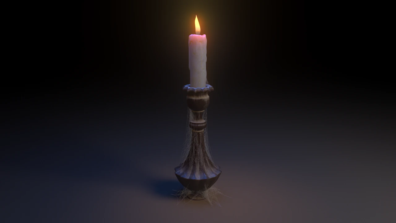 Old Candlestick 3D Model .c4d .max .obj .3ds .fbx .stl .blend