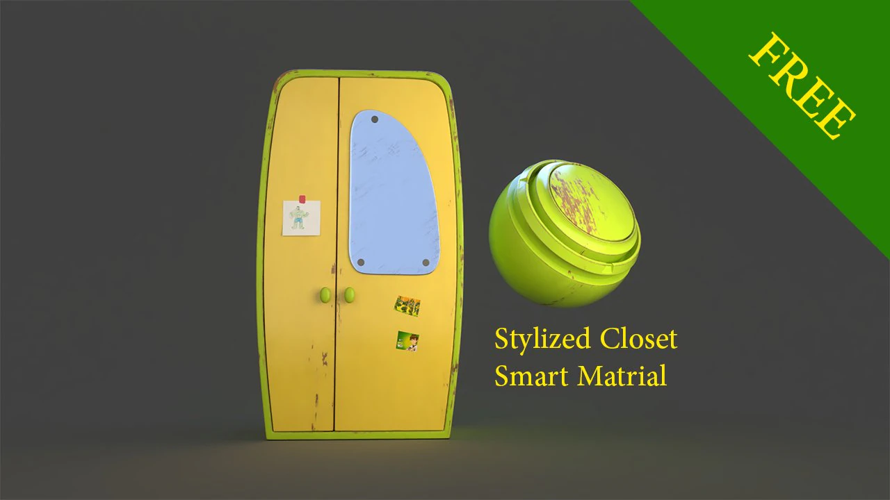 Stylized Closet 3D Model .c4d .max .obj .3ds .fbx .stl .blend 