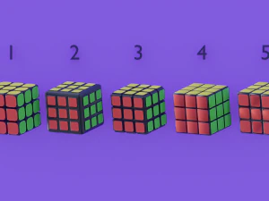 5 rubic cube 3D Model