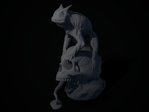 frog on the skull Model do druku 3D