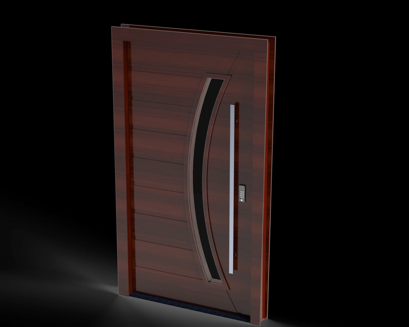 pivotal wooden door 250m high 130m wide for 15cm wall 3D Model .c4d .max .obj .3ds .fbx .stl .blend 