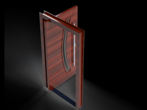 pivotal wooden door 250m high 130m wide for 15cm wall 3D Model