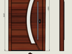 pivotal wooden door 250m high 130m wide for 15cm wall 3D Model