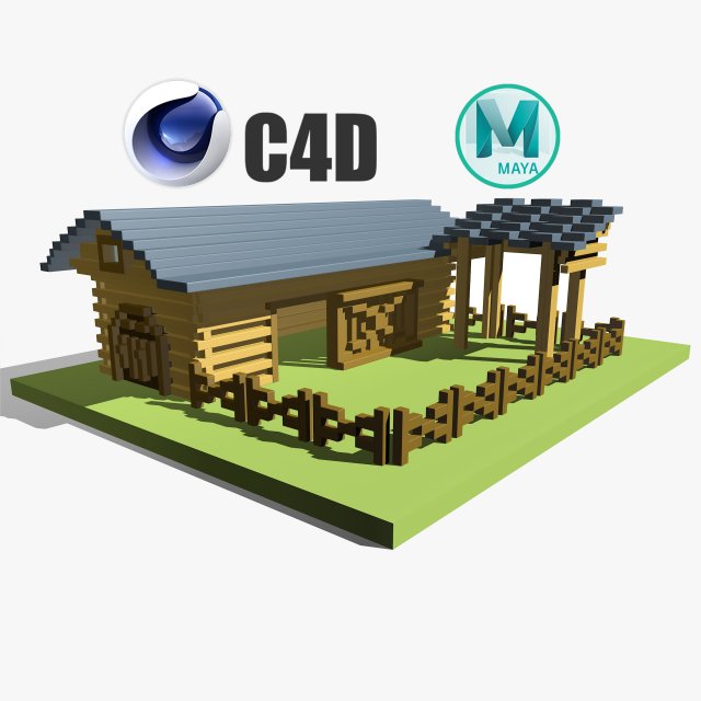 cattle corral 3D मॉडल .c4d .max .obj .3ds .fbx .stl .blend 